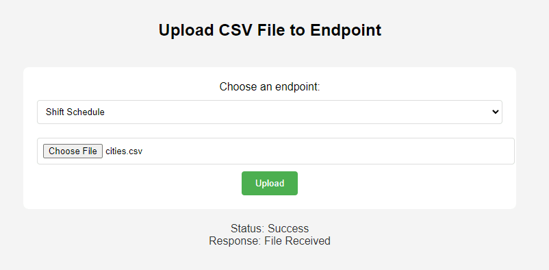 csv upload application